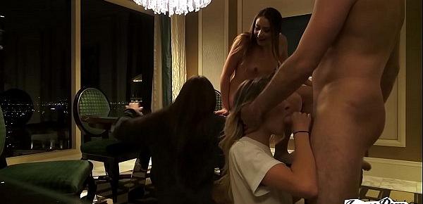  LATE NIGHT ORGY WITH 3 HOT TEENS - Featuring Avi Love  Bambi  Sami Parker  James Deen